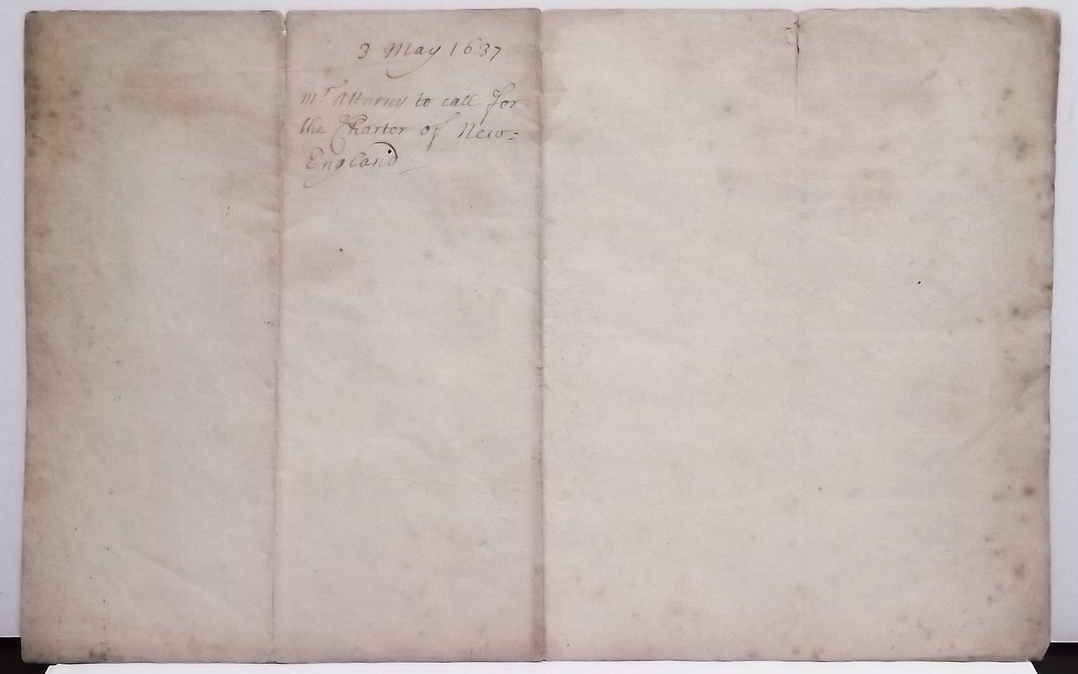 1637 ANTIQUE MANUSCRIPT CHARTER OF NEW-ENGLAND pre revolutionary war 4th of July