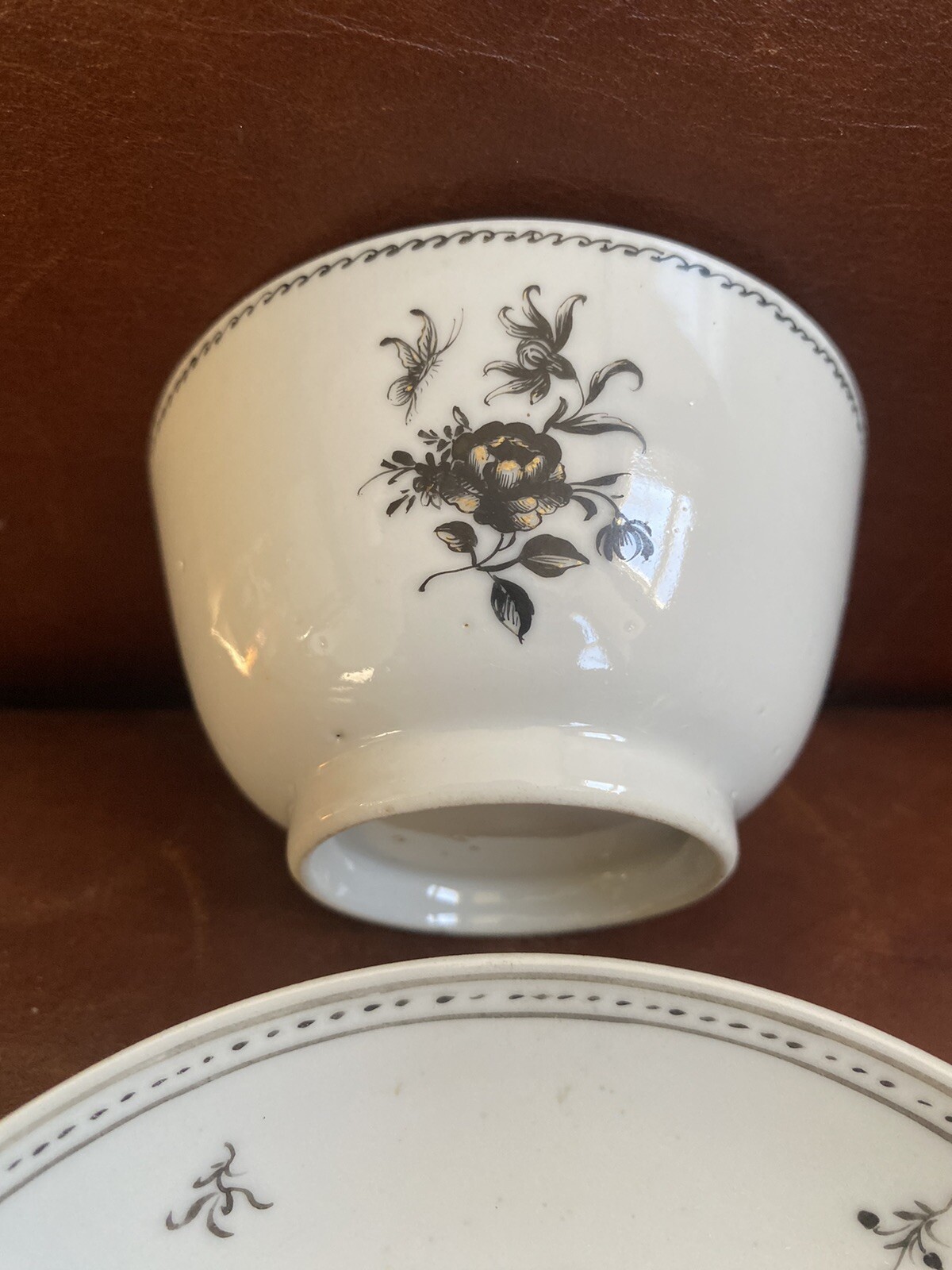 Antique Chinese Export Porcelain Tea Cup Bowl Set Saucer Plate 18th or 19th c.