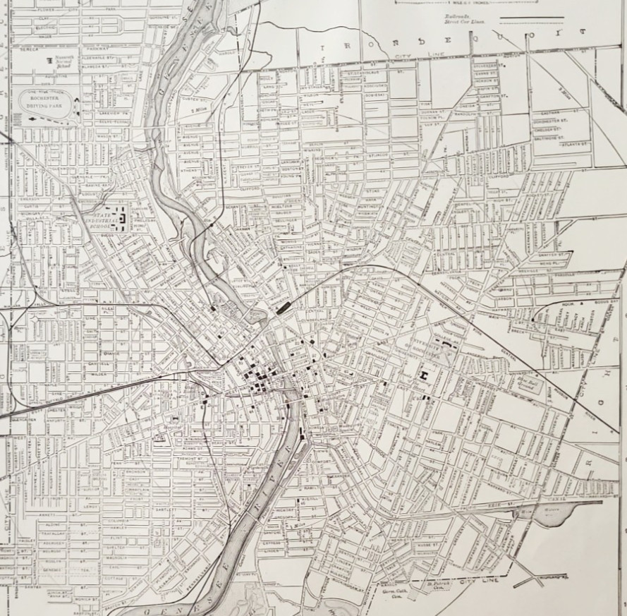 1914 Rochester New York City Map Antique Atlas Sheet Collier Transportation E14