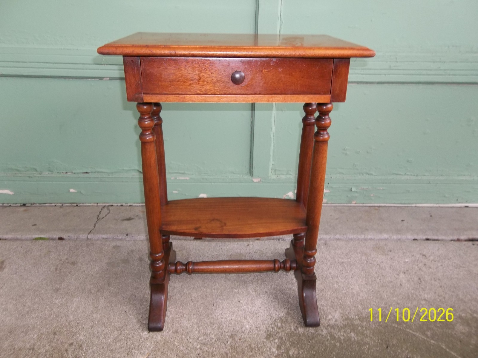 Antique Vintage Solid Mahogany Hallway, Side or Parlor Table with Drawer