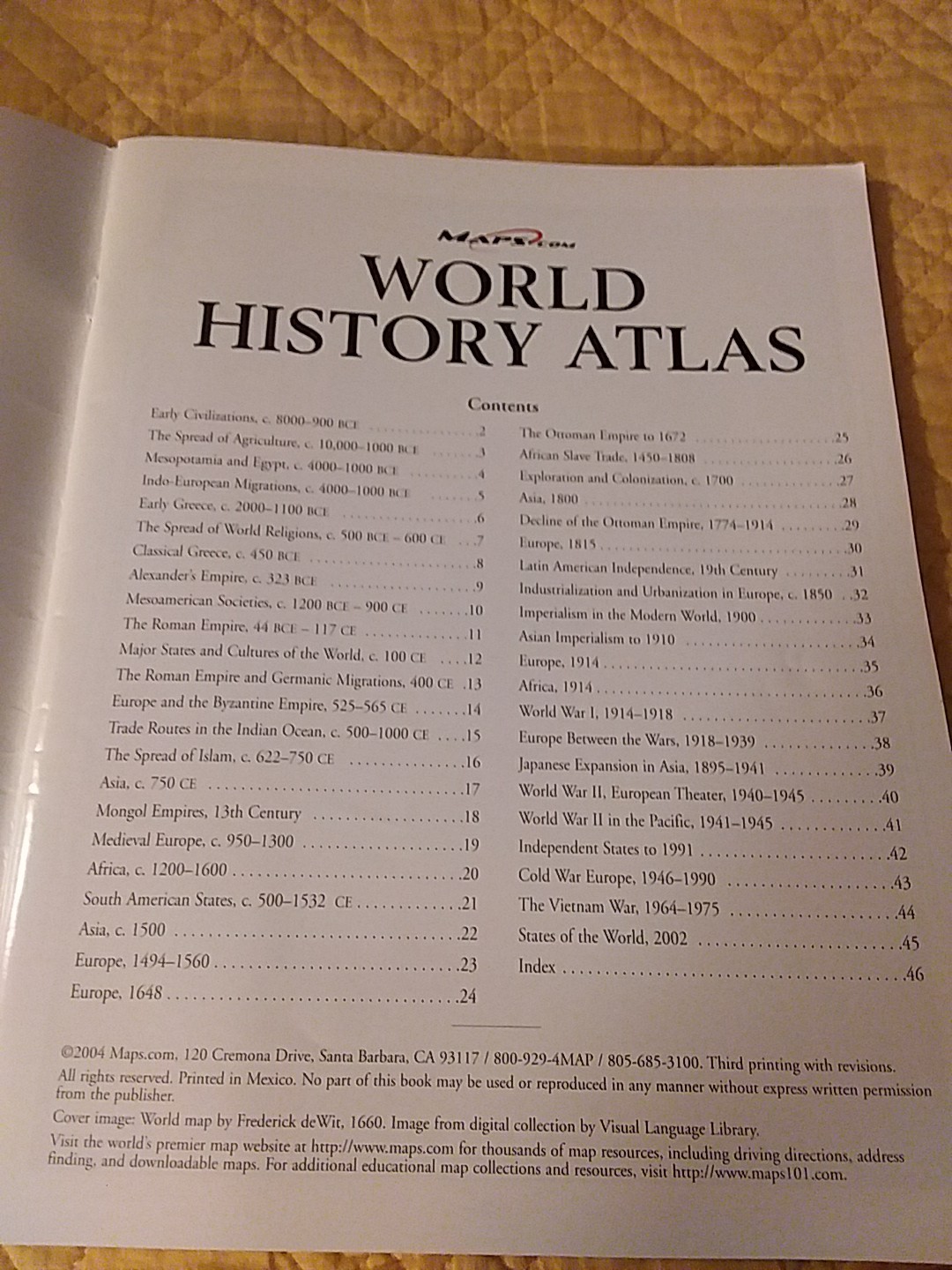 World History Atlas By The George F. Cram Co. Inc.