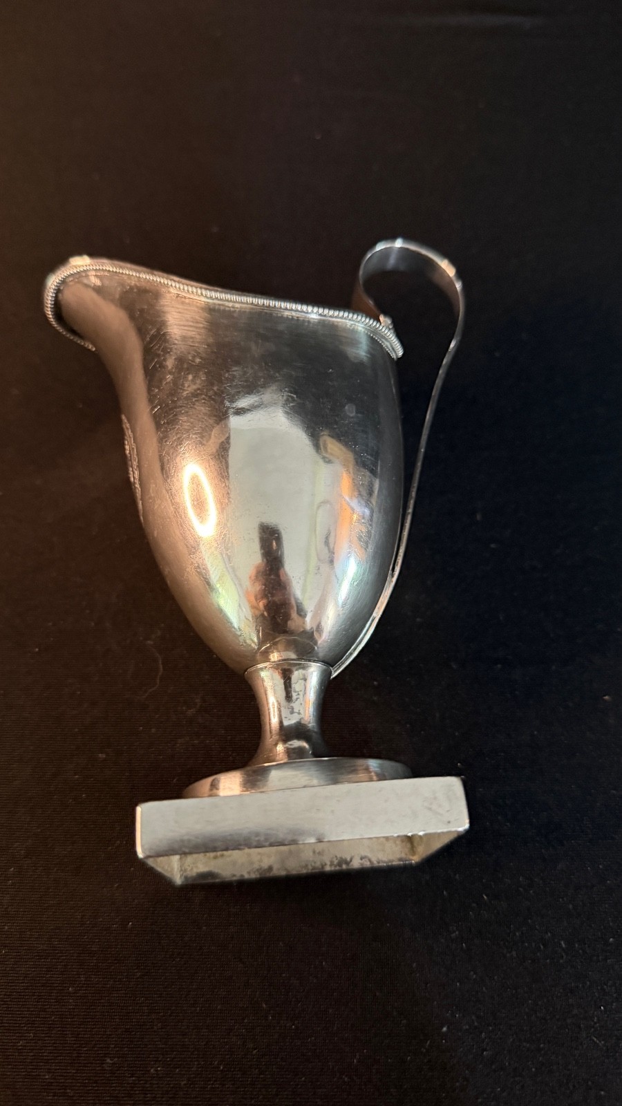 American 18th Century Coin Silver Helmet Cream Jug Circa 1786