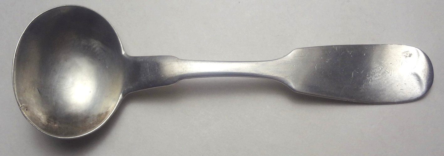 1816-1866 NEW ORLEANS COIN SILVER 3 1/4″ Salt SPOON – mono PH – HOSTERMAN ESTATE