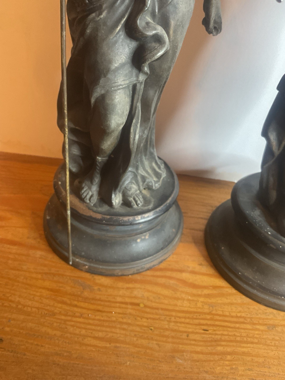 PAIR Renaissance Dressed Victorian FIGURES / CLOCK STATUES