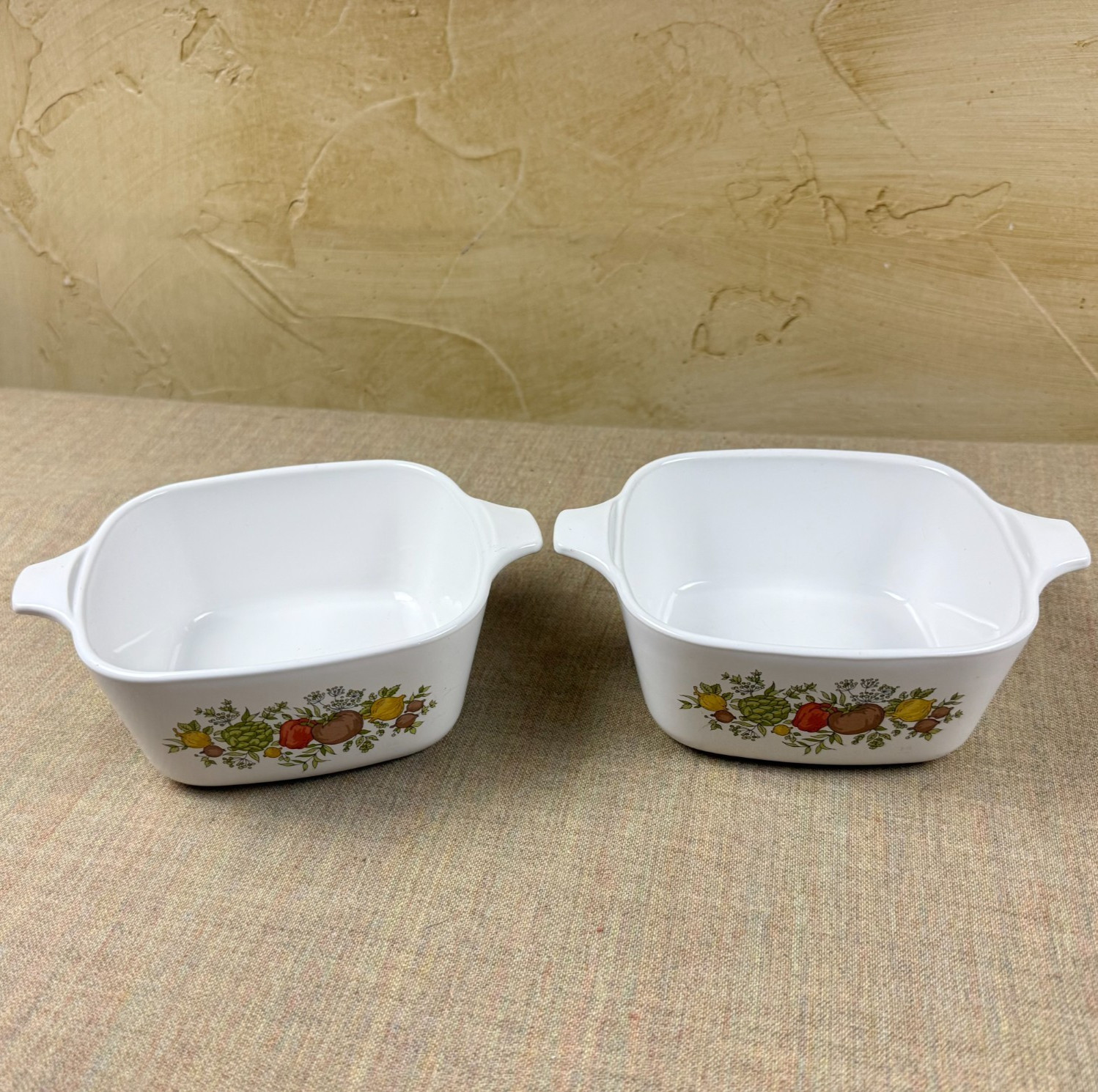 Corning Ware Spice of Life P-43-B 2.75 Cup Casserole Set of 2 Vintage
