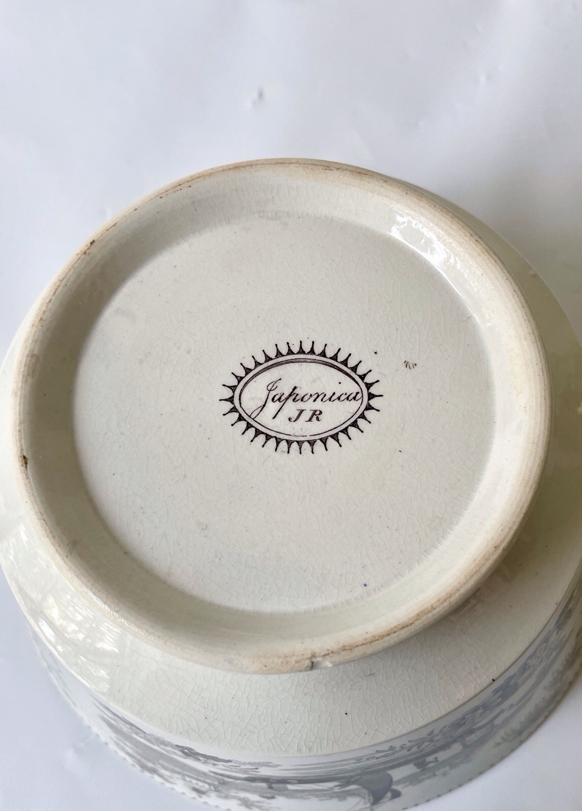 English Pearlware Transfer Decorated Waste Bowl John Ridgway “Japonica” C.1830