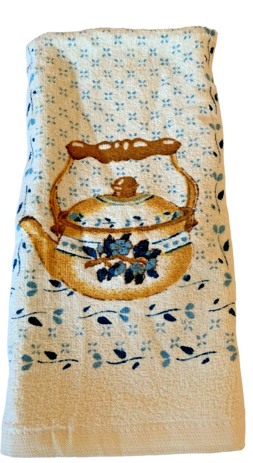 Vintage B&D Kitchen Terry Towel Teapot 100% Cotton Made Taiwan Signature Design