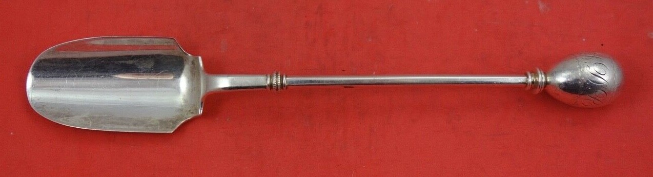 Ball End by Whiting Sterling Silver Cheese Scoop engraved original large 8 3/4″