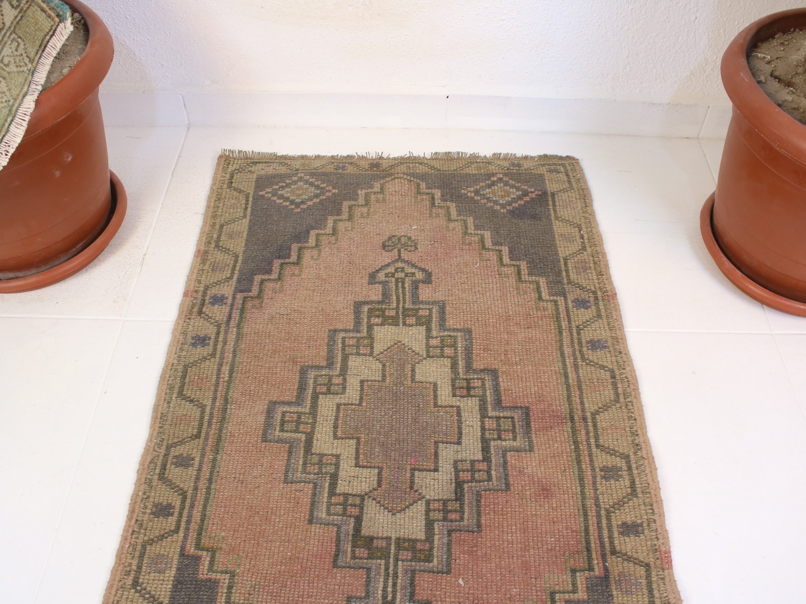 2×3 Red Door Mat, Handmade Turkish Rug, Vintage Small Entryway Rug, 2.0×3.2 Ft