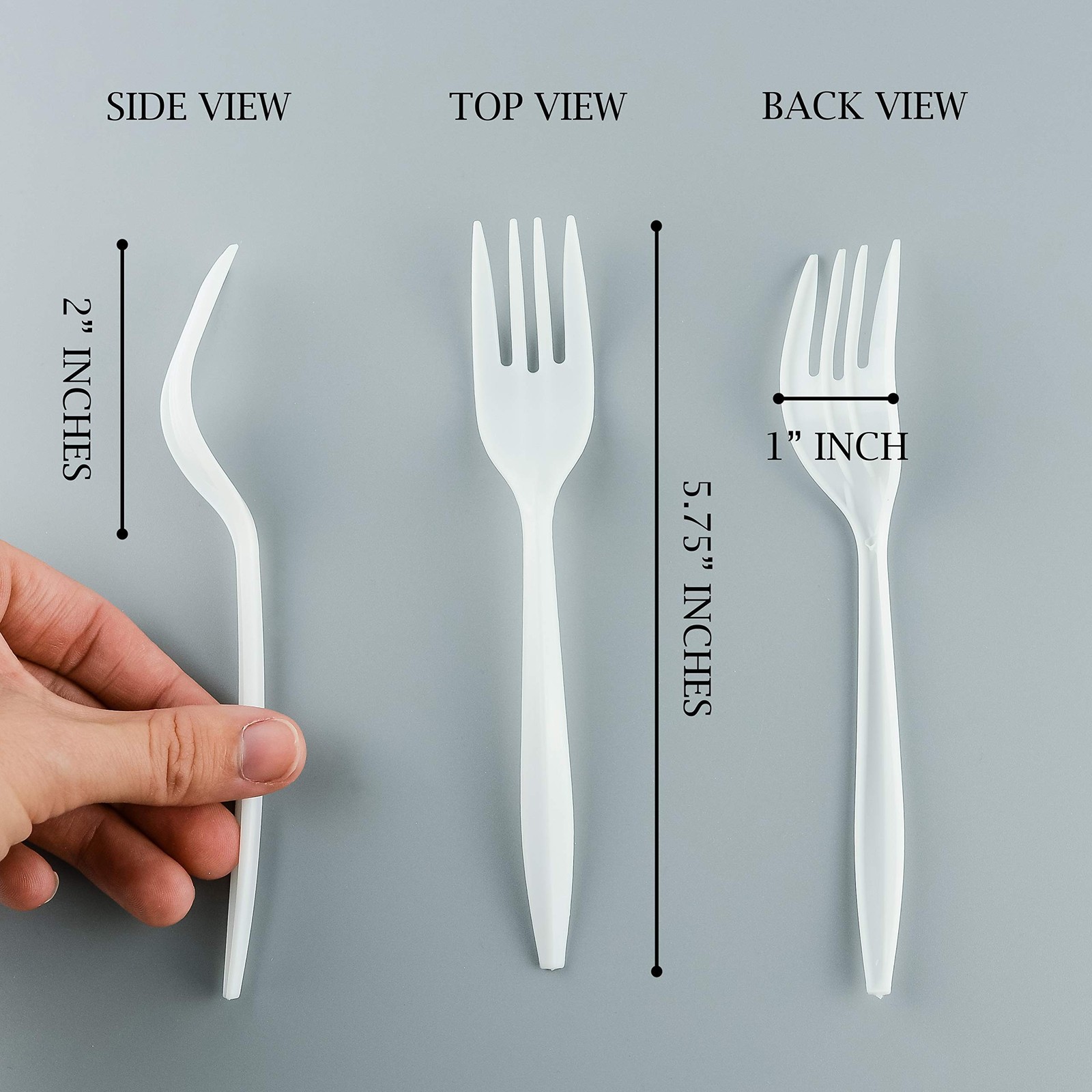 Plasticpro Cutlery Plastic Forks Medium Weight Disposable Silverware (White,1…