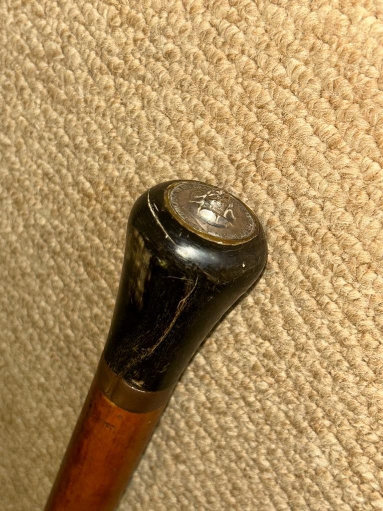 Antique Edward vs VII Coin Walking Stick – Bovine Horn Top