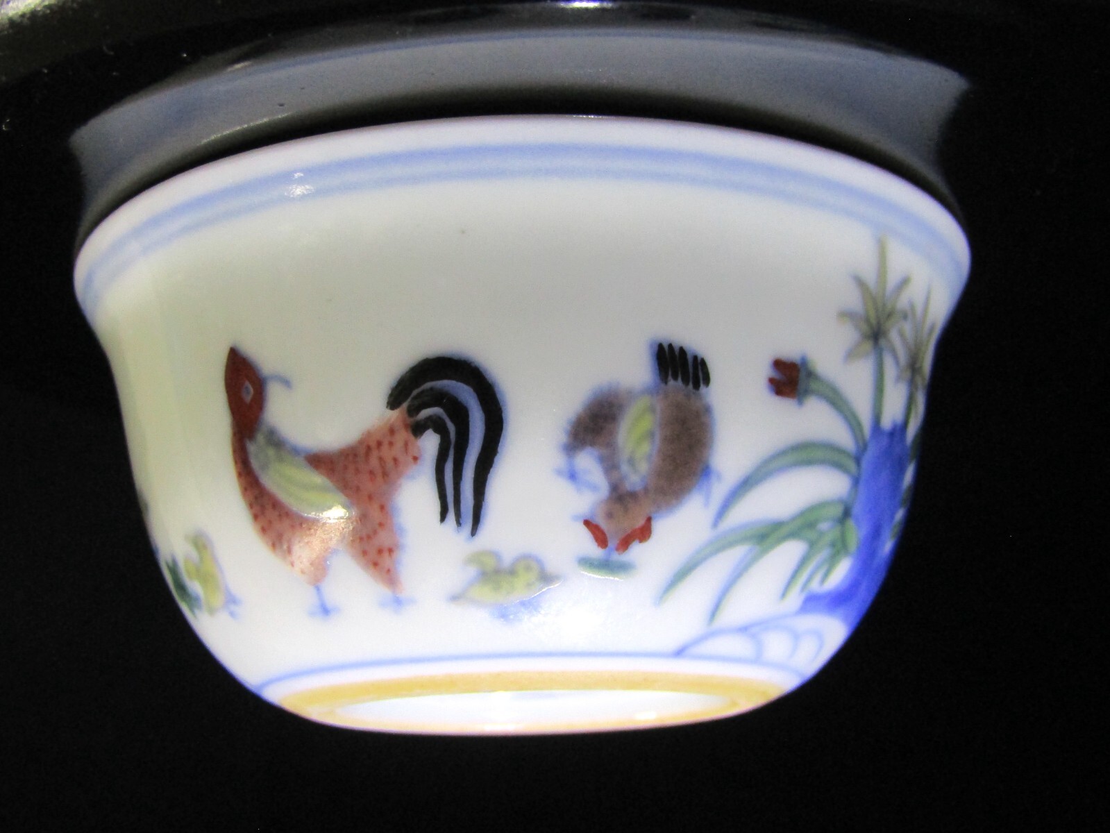 Ming Dynasty Signed Chenghua Chicken cup in Doucai Colors