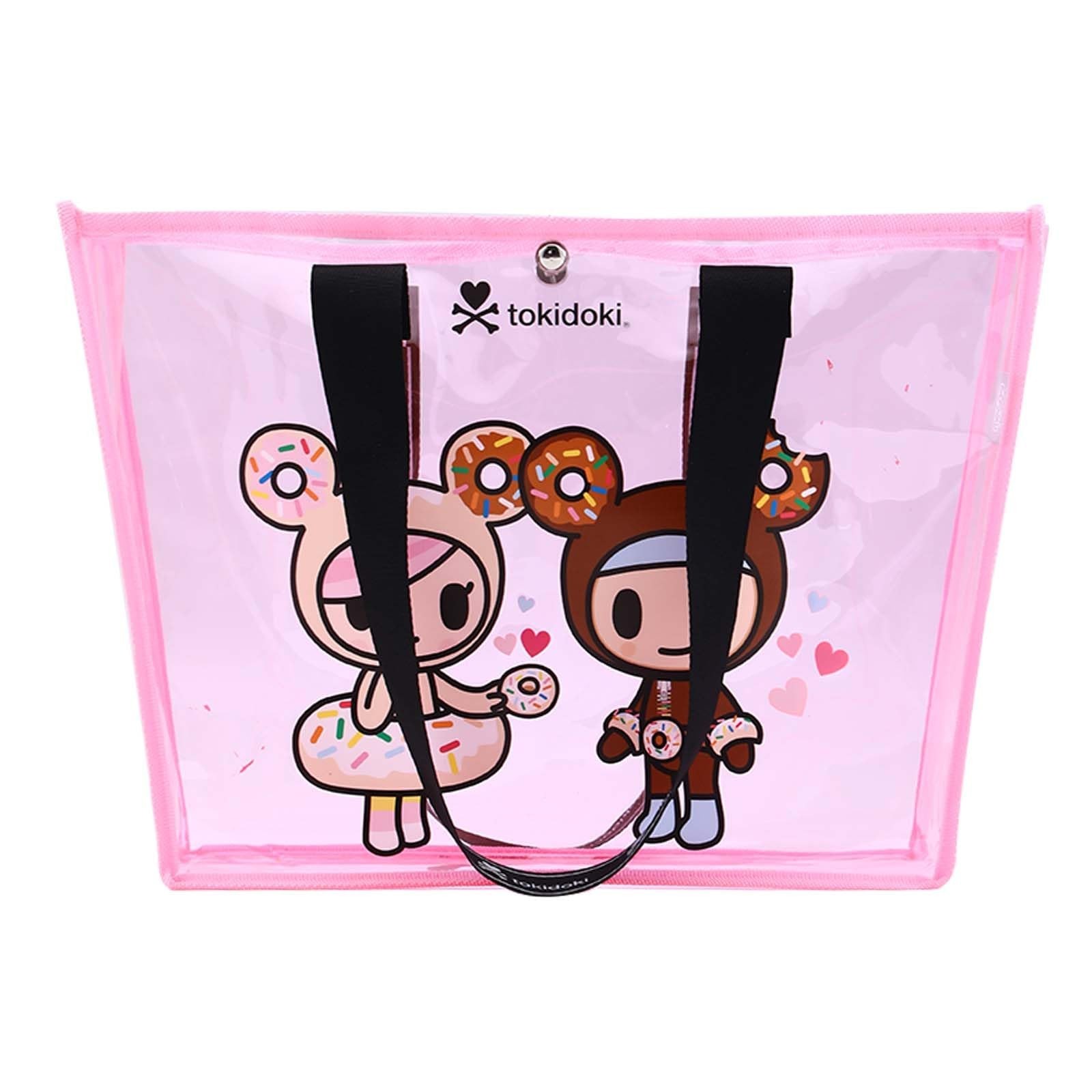 Tokidoki Large Clear Tote Bag, Cute PVC Plastic Shoulder Handbag with Metal B…
