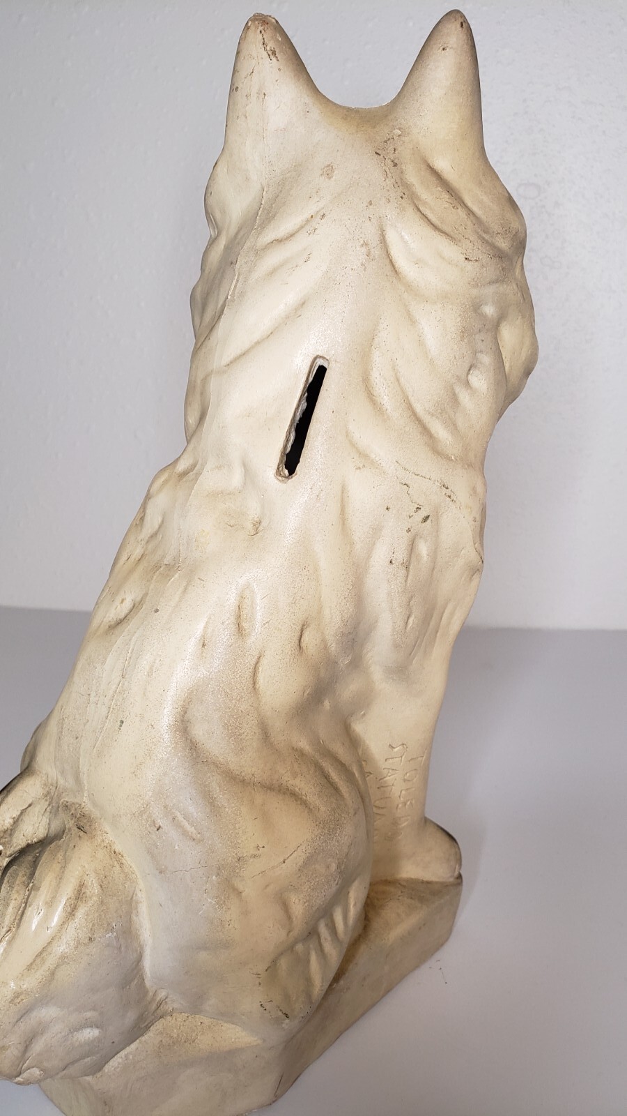 Vintage Chalkware Collie Dog Bank from 1930’s