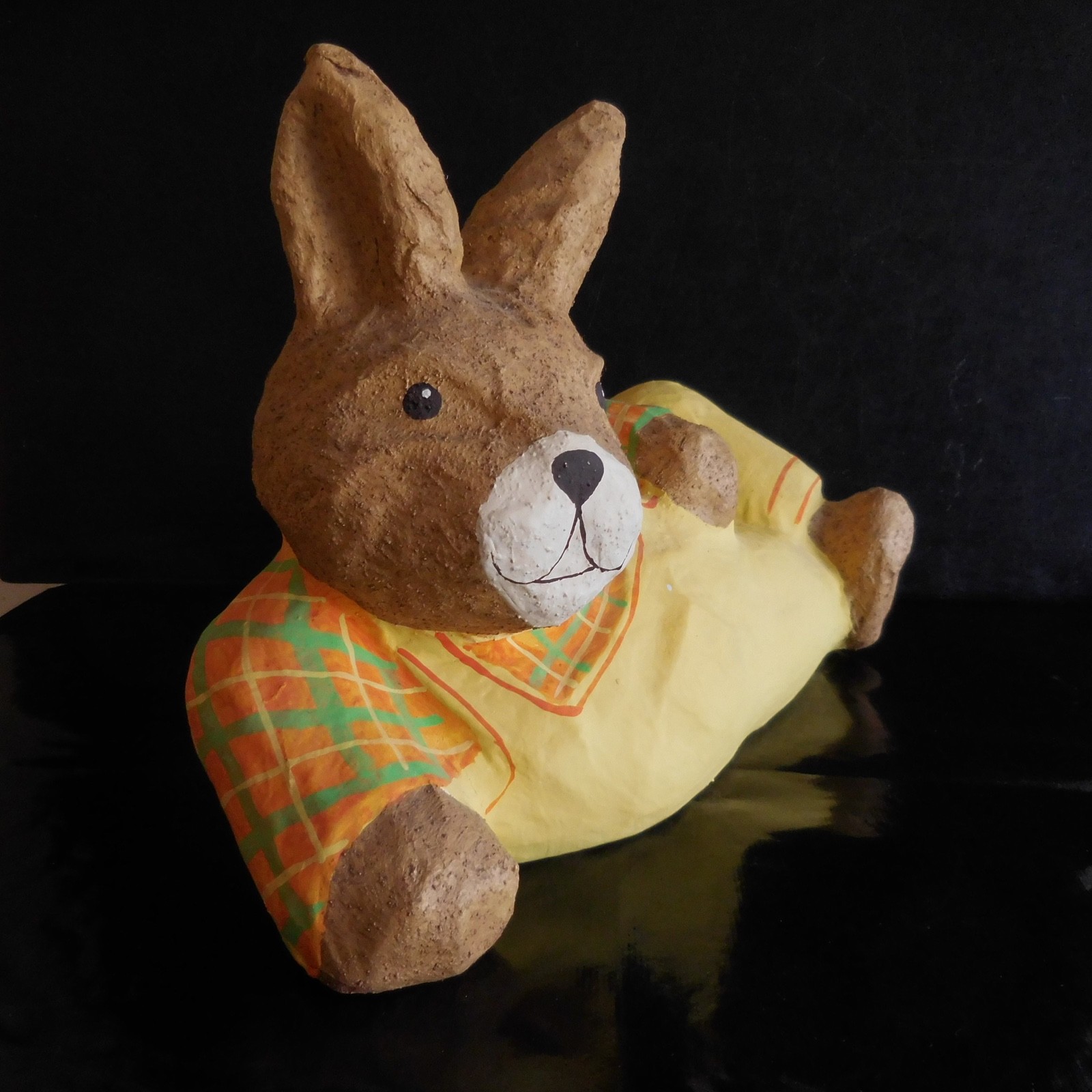 Figurine Rabbit Paper Cardboard Vintage Art Deco Design 20th France N3364