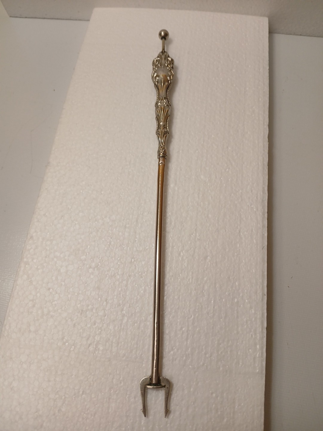Victorian Pickle Fork with push button release 9 7/8 ” VERY RARE!!