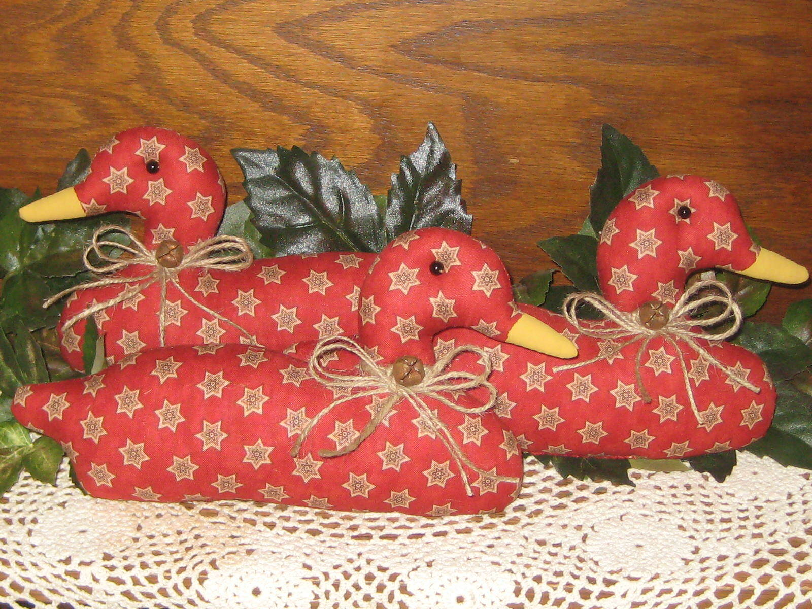 Country Decor 3 Ducks Rustic Red Bowl Or Wreath Fillers Patriotic Centerpiece