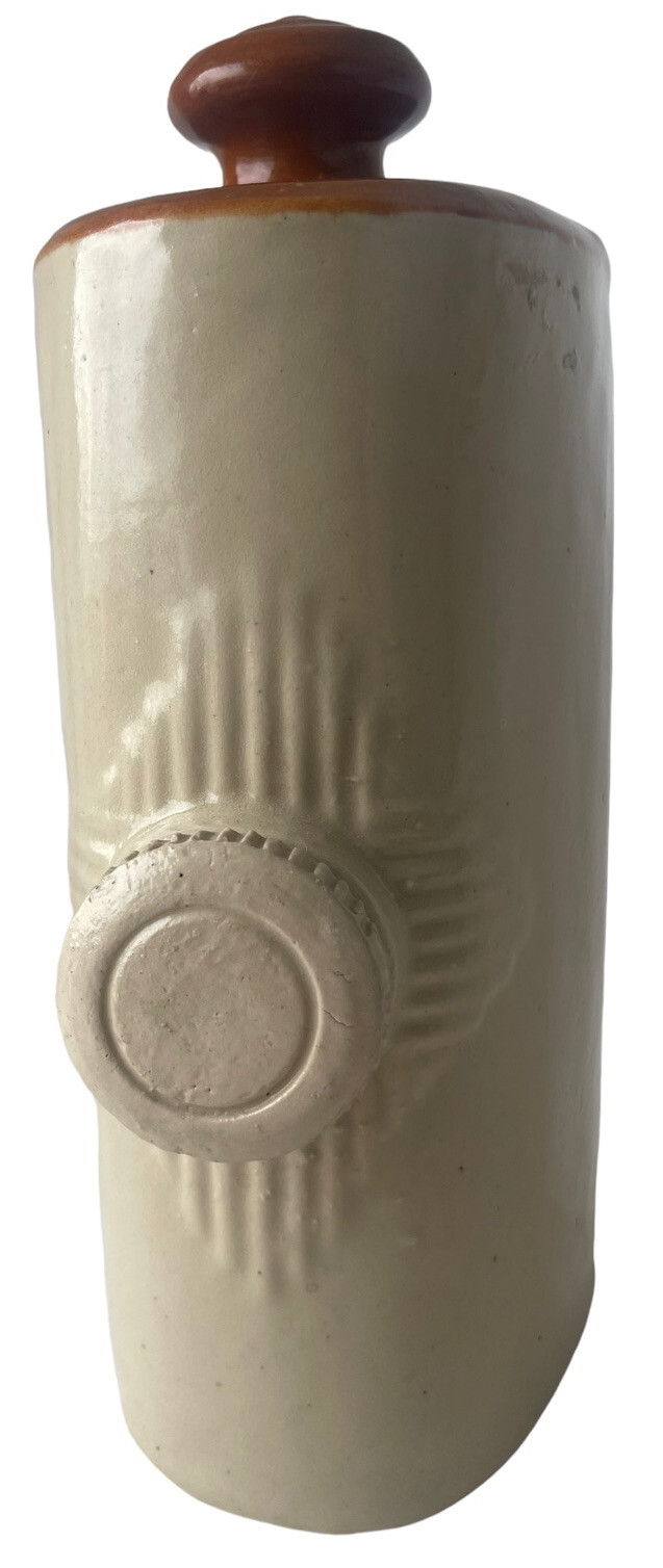 Antique Foot Warmer Large Portable Hot Water Bottle England Stoneware Art Deco