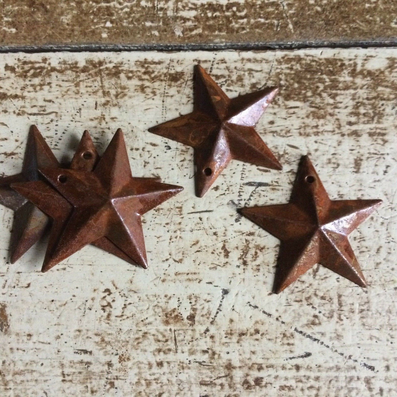 33pc Sample Lot Rusty Metal Barn Stars Jingle Bells Wire Folk Art Craft Supplies