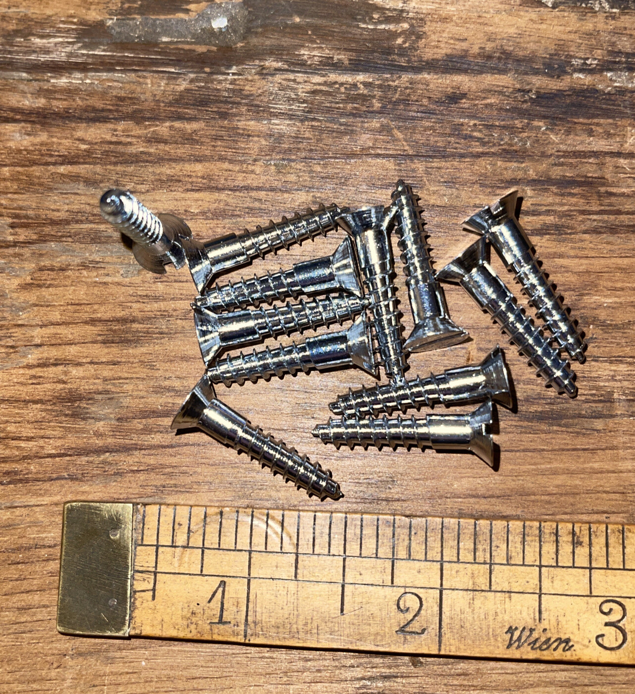 # 10 X 1 Wood Screws Slotted Flat Head Chrome