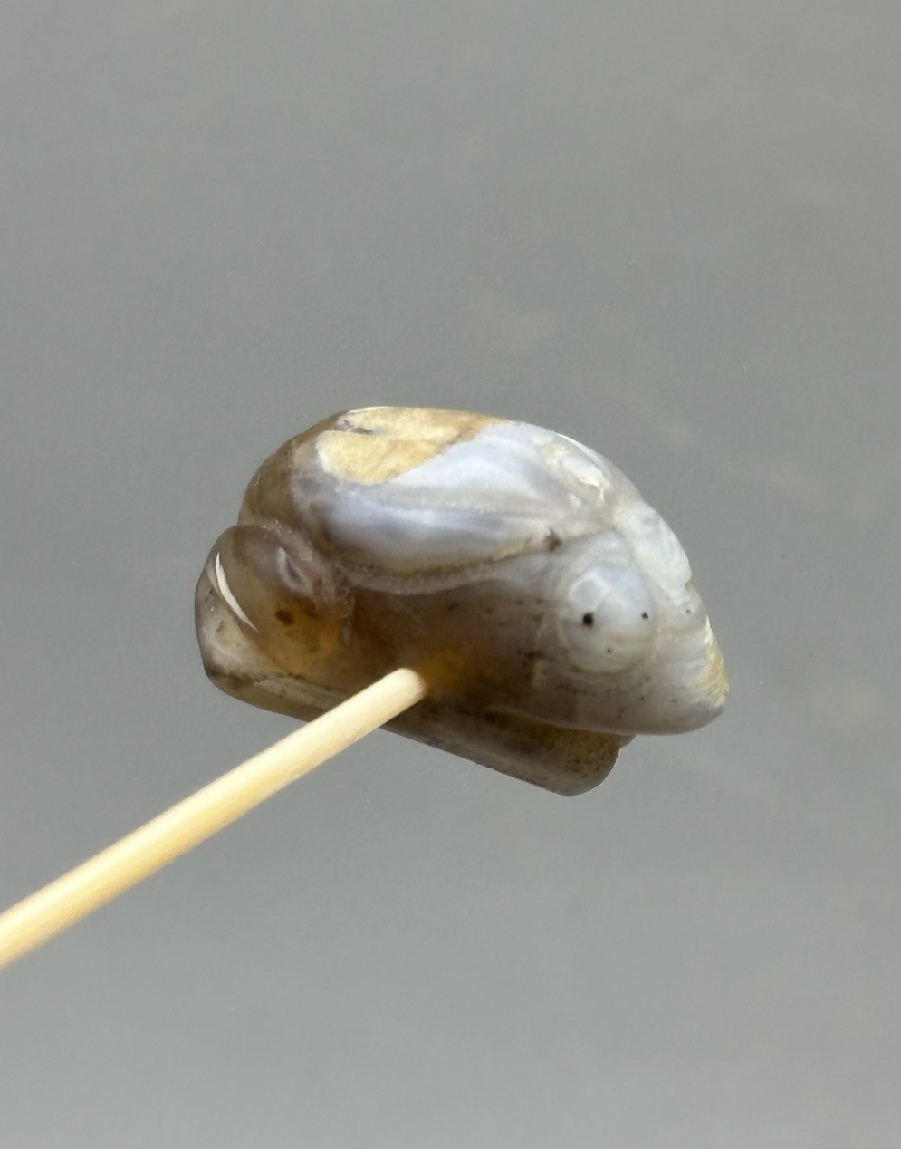Ancient Roman Period Agate Pendant In Form Of Frog Pendant Bead