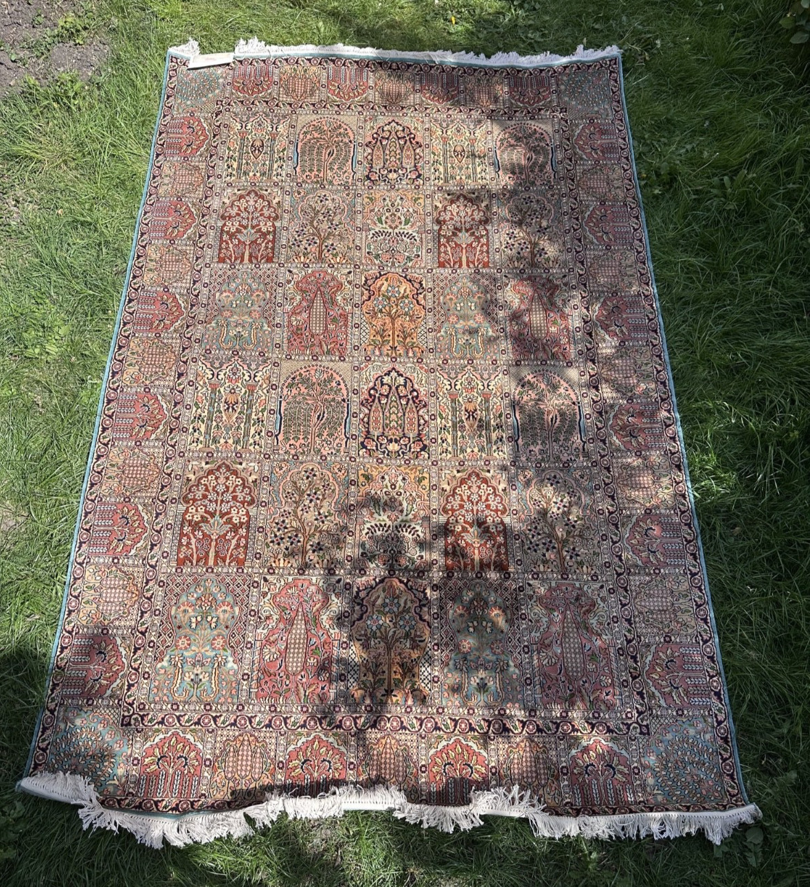 Handmade Hand-Knotted 100% Silk Carpet 280x182cm Shahin Design CIE India w/ docs