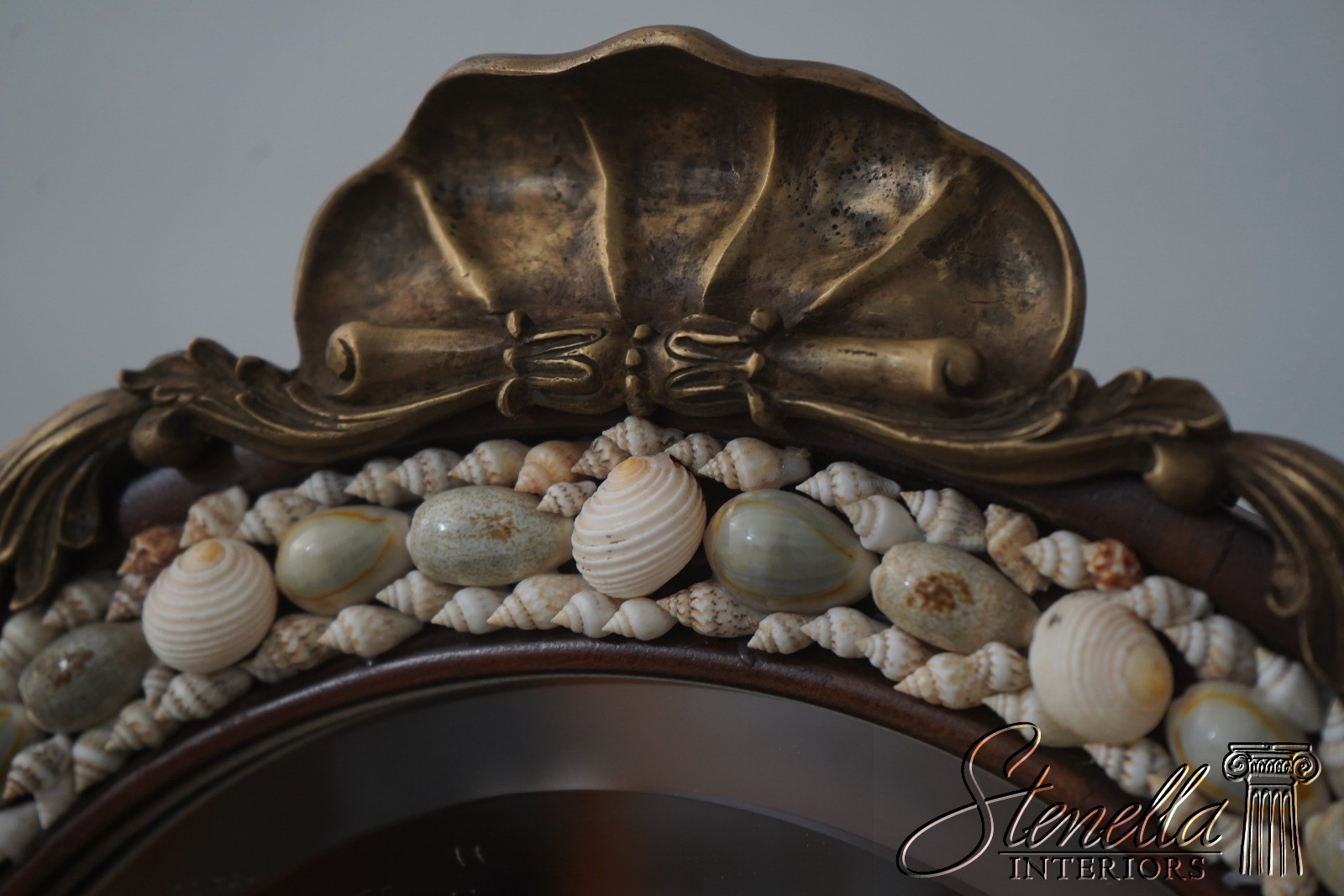 72605: MAITLAND SMITH Seashell & Metal Vanity Mantel Mirror