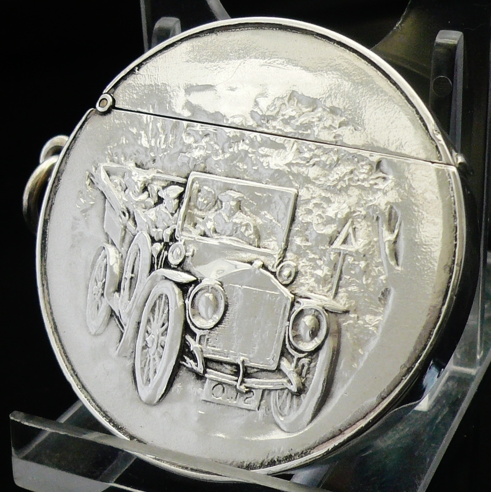 Antique Sterling Silver Vesta Case, Birmingham 1907, James Fenton