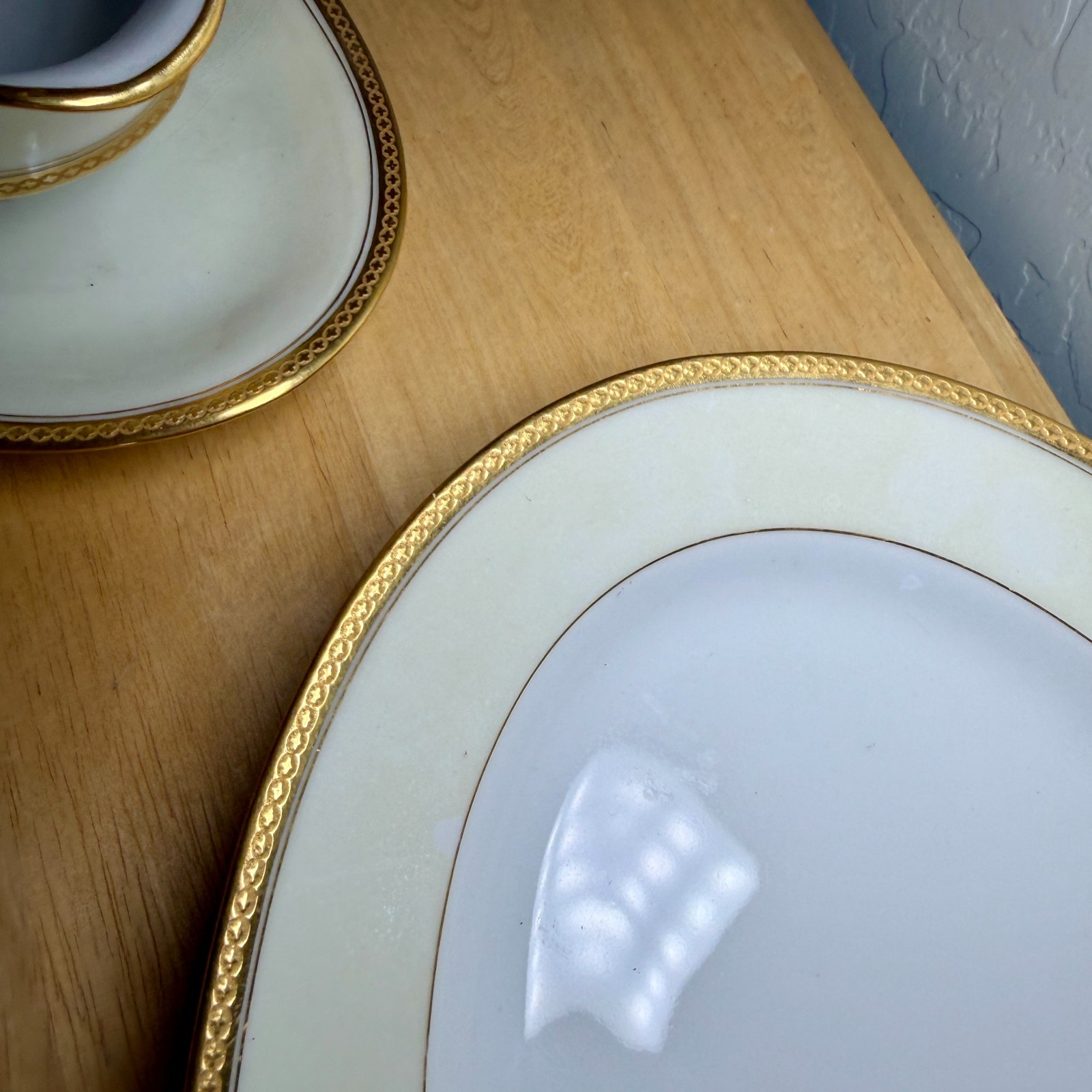 Antique Haviland Limoges France Serving Set Trio, Gold Rim Porcelain – PRISTINE!