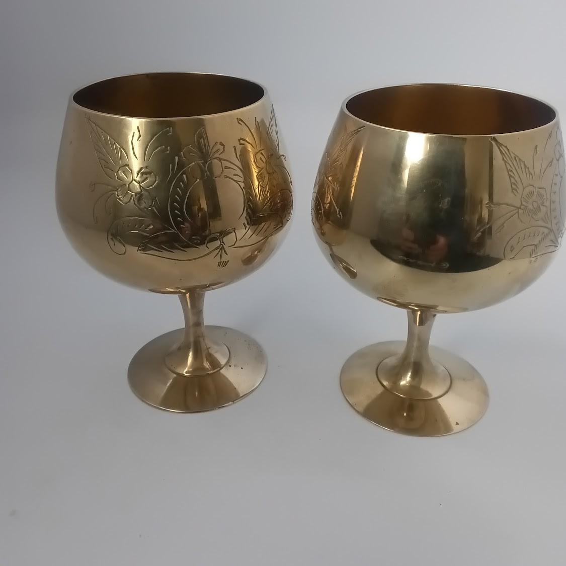 EPNS Silver Plated Chalice Pair Art Deco Floral Vintage