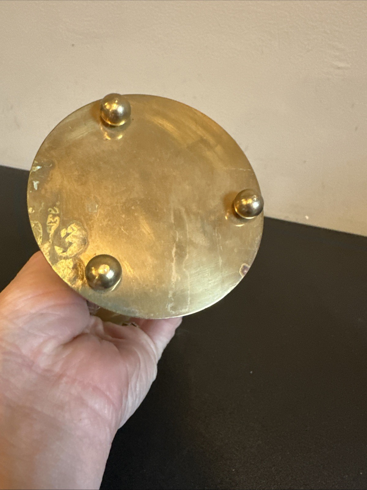 Vintage Gold Tone Brass Hourglass Timer Penco? Decorative Brass Glass White sand