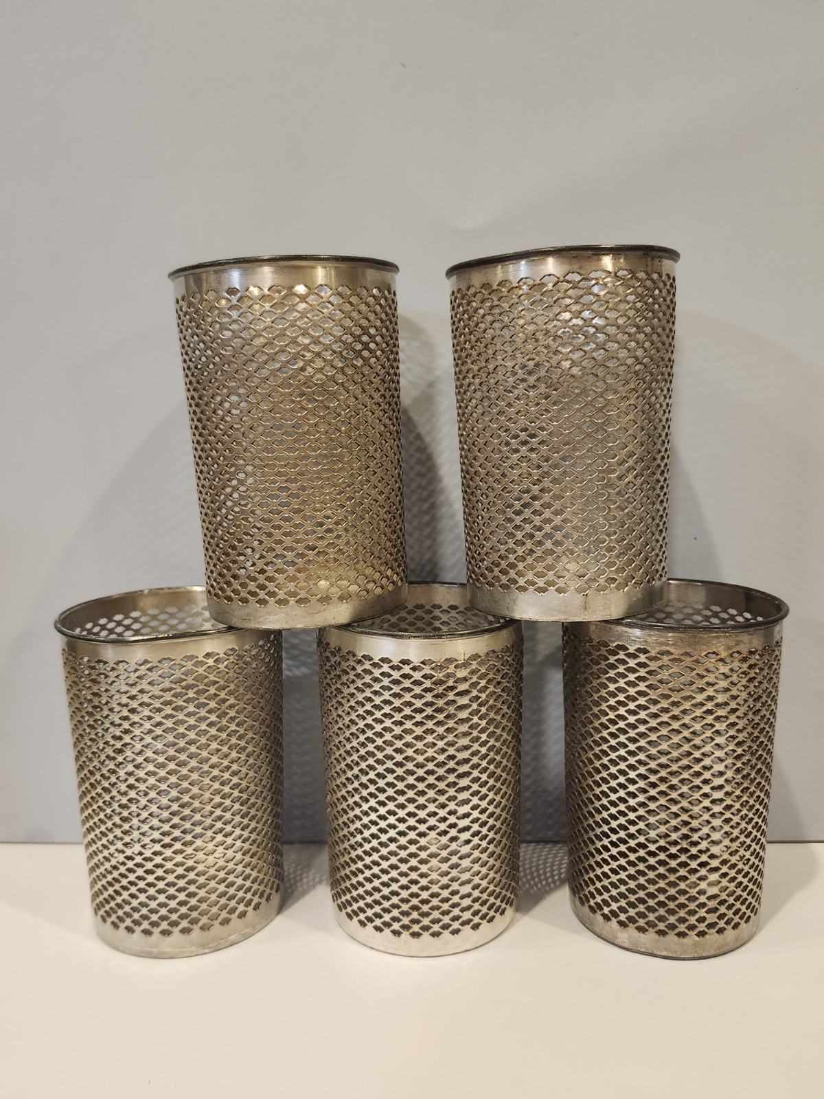 Set of 5~Middletown Silver Co.~Tea Glass Holders~Quadruple Plate~RARE!!!