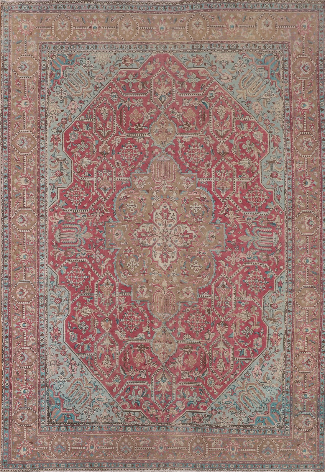 Handmade Wool Pink Area Rug 10×13 Medallion Traditional Room Size Classic Carpet