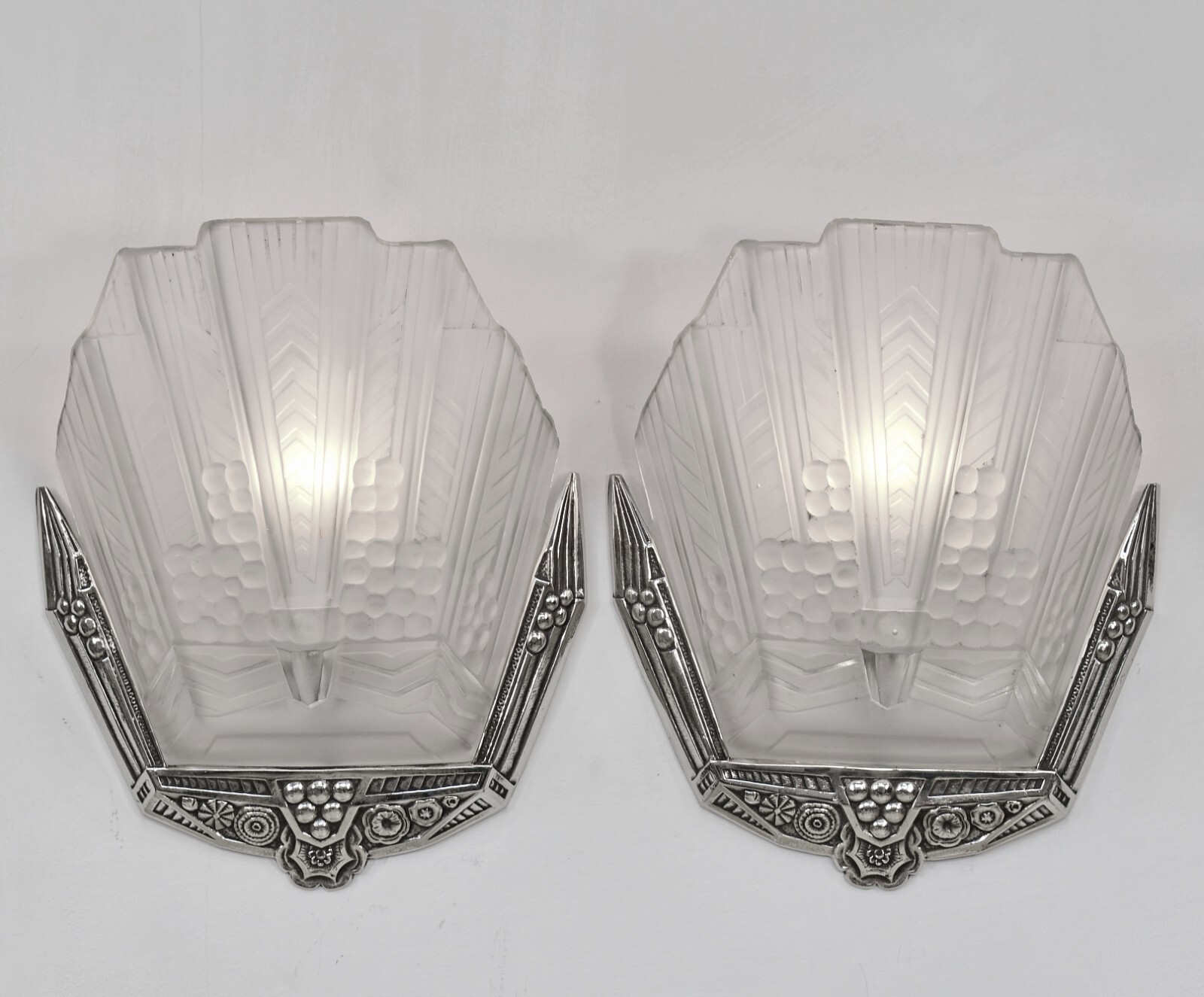 J.GAUTHIER EJG : PAIR OF FRENCH ART DECO WALL SCONCES … 1930 France