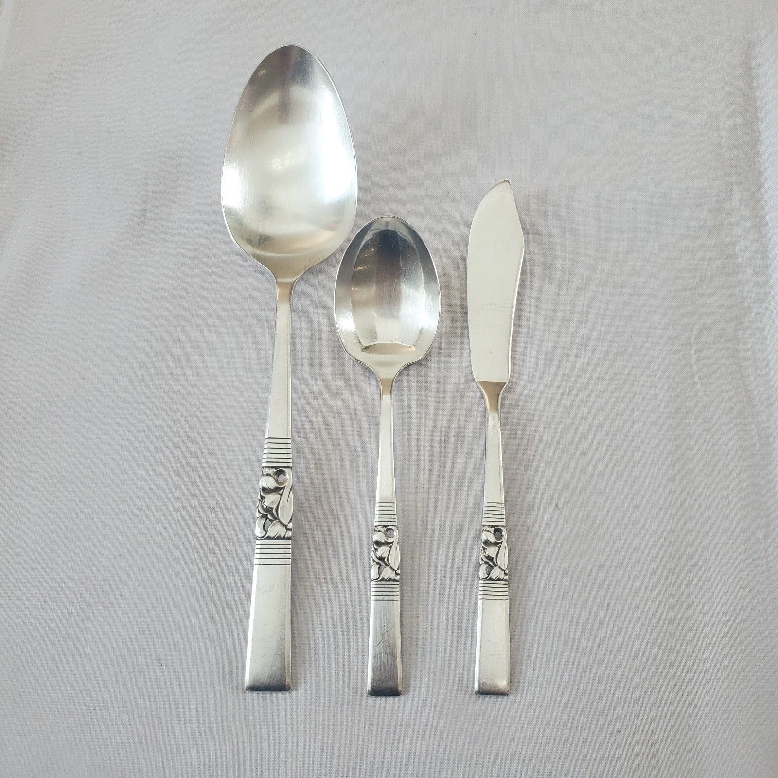 Oneida Community MORNING STAR Silverplate Serving Hostess Set Spoons Spreader