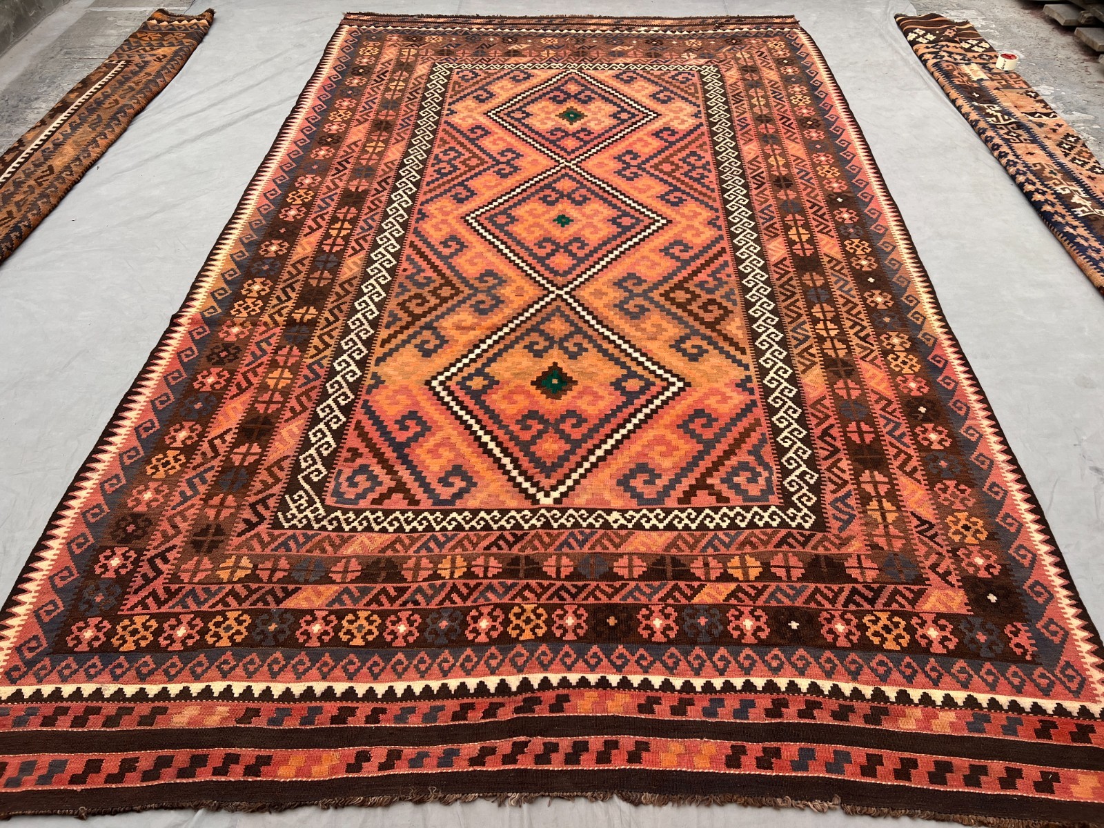8’1×13’4 ft Vintage Afghan Baluchi Kilim Handwoven Wool Flatweave Rug