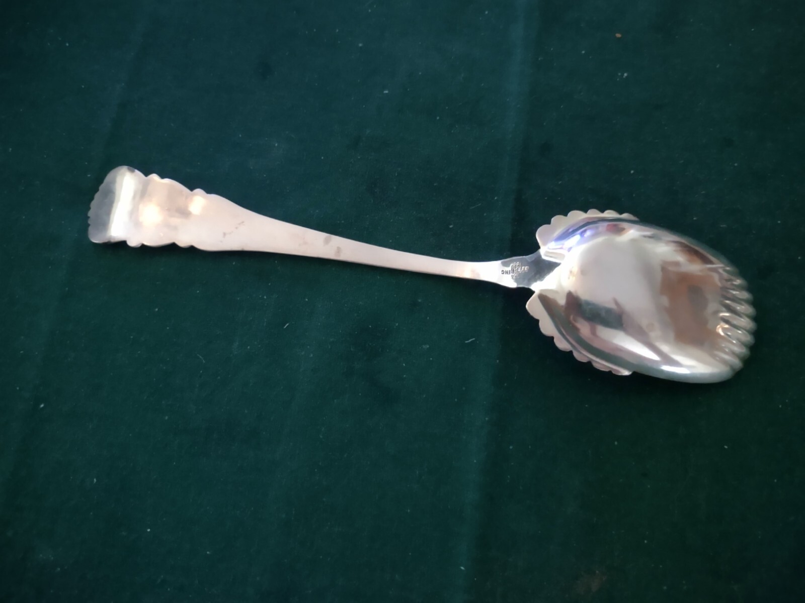 Fessenden Sterling “FES22″ Preserve Spoon – Brite Cut 7 1/2” NO Mono