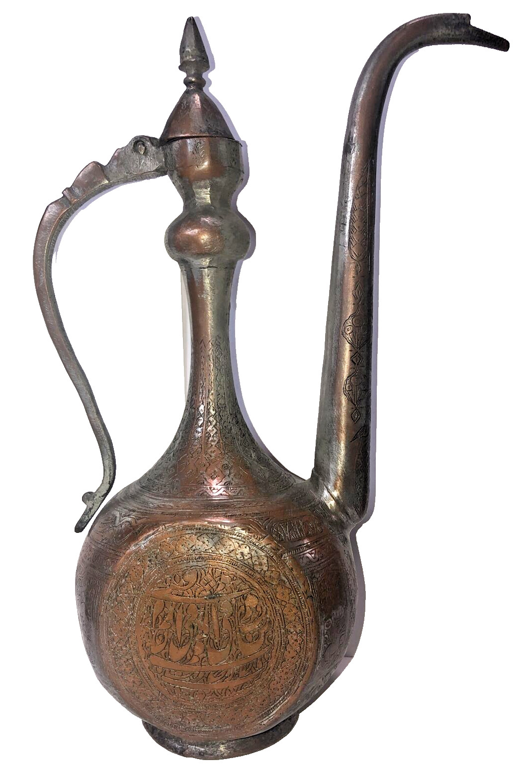 Antique Qatar Islamic Middle Eastern Copper Pitcher Water Dropper Ewer Teapot