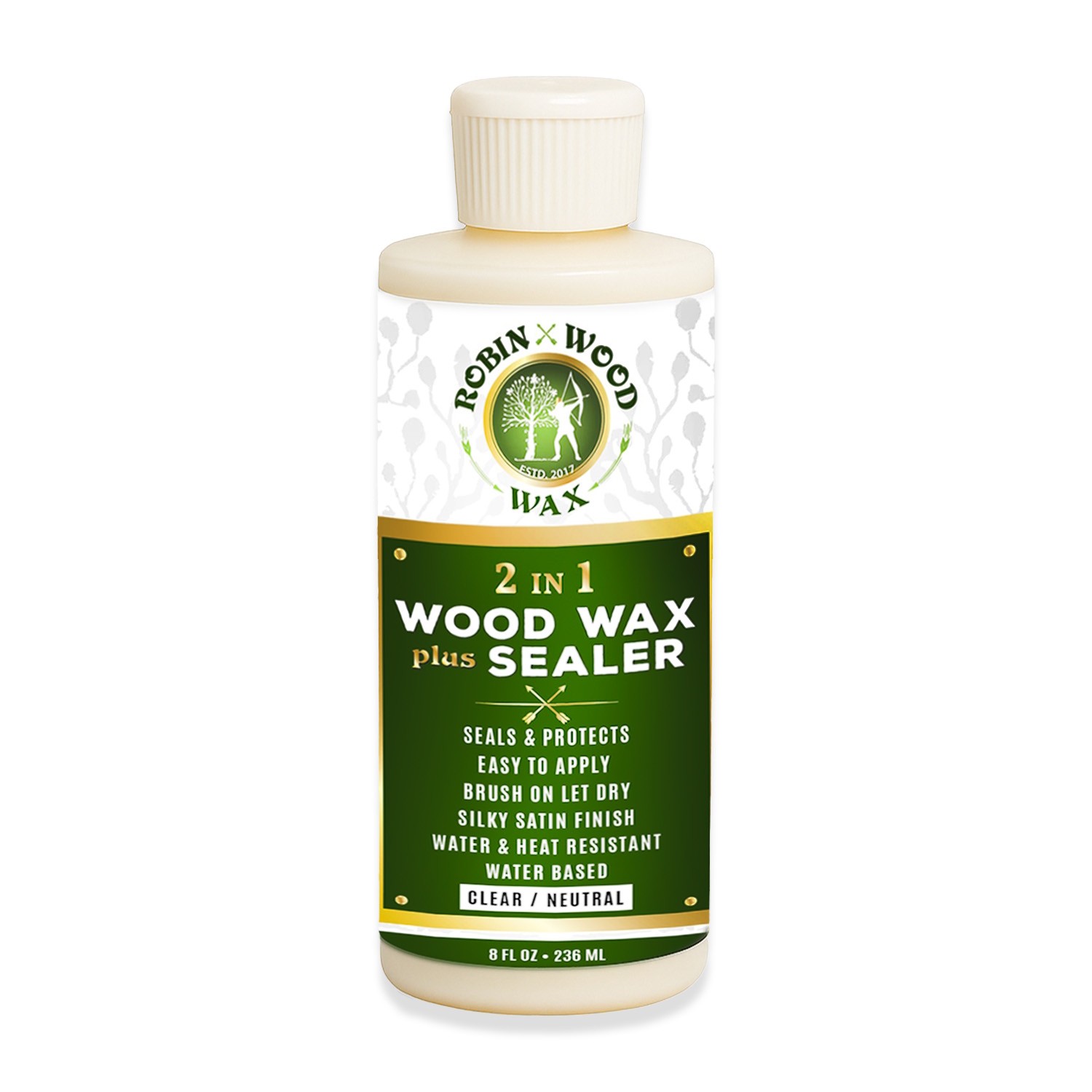 Robin Wood 2-in-1 Clear Magic Wax & Sealer: Ultimate Wood Protector, 8 Oz.
