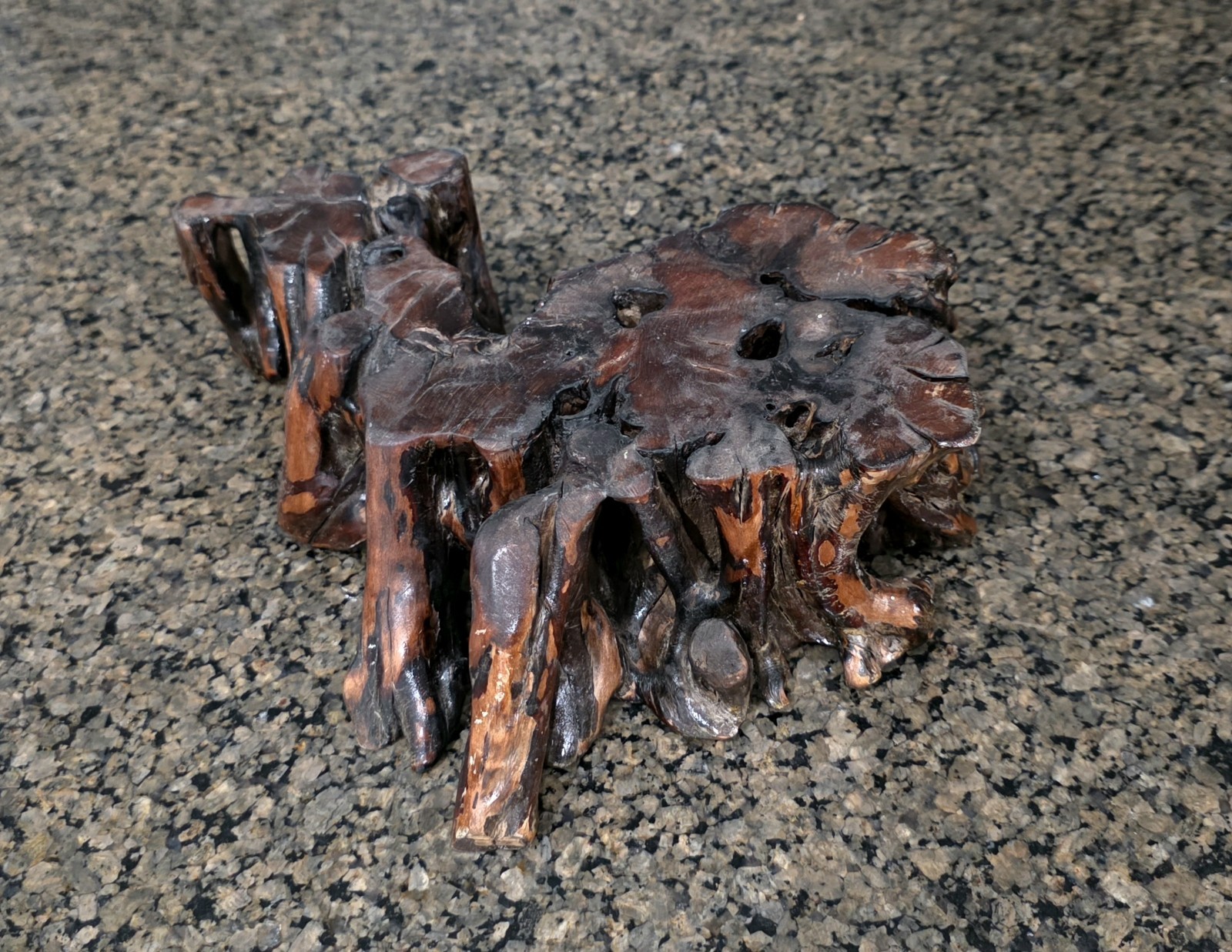 Vintage Japanese Natural Root Wood Table Flower Bonsai Pot Stand Display Unique