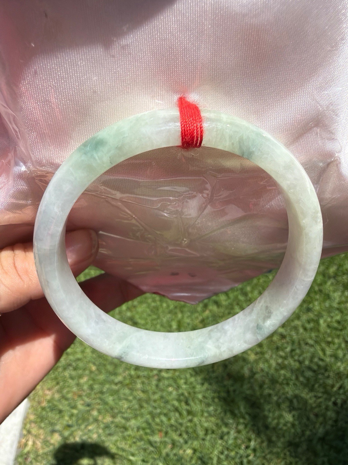 Natural Type A Jadeite Jade Bangle Bracelet – Certified Authentic – Light Green