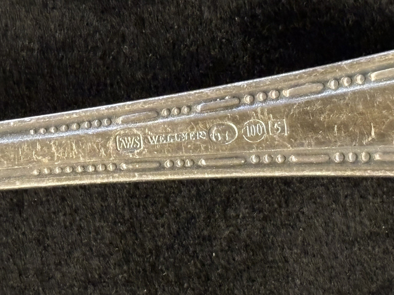 Antique Germany AWS Wellner Silver Plate Ladle Soup Gravy Spoon 7 1/8”