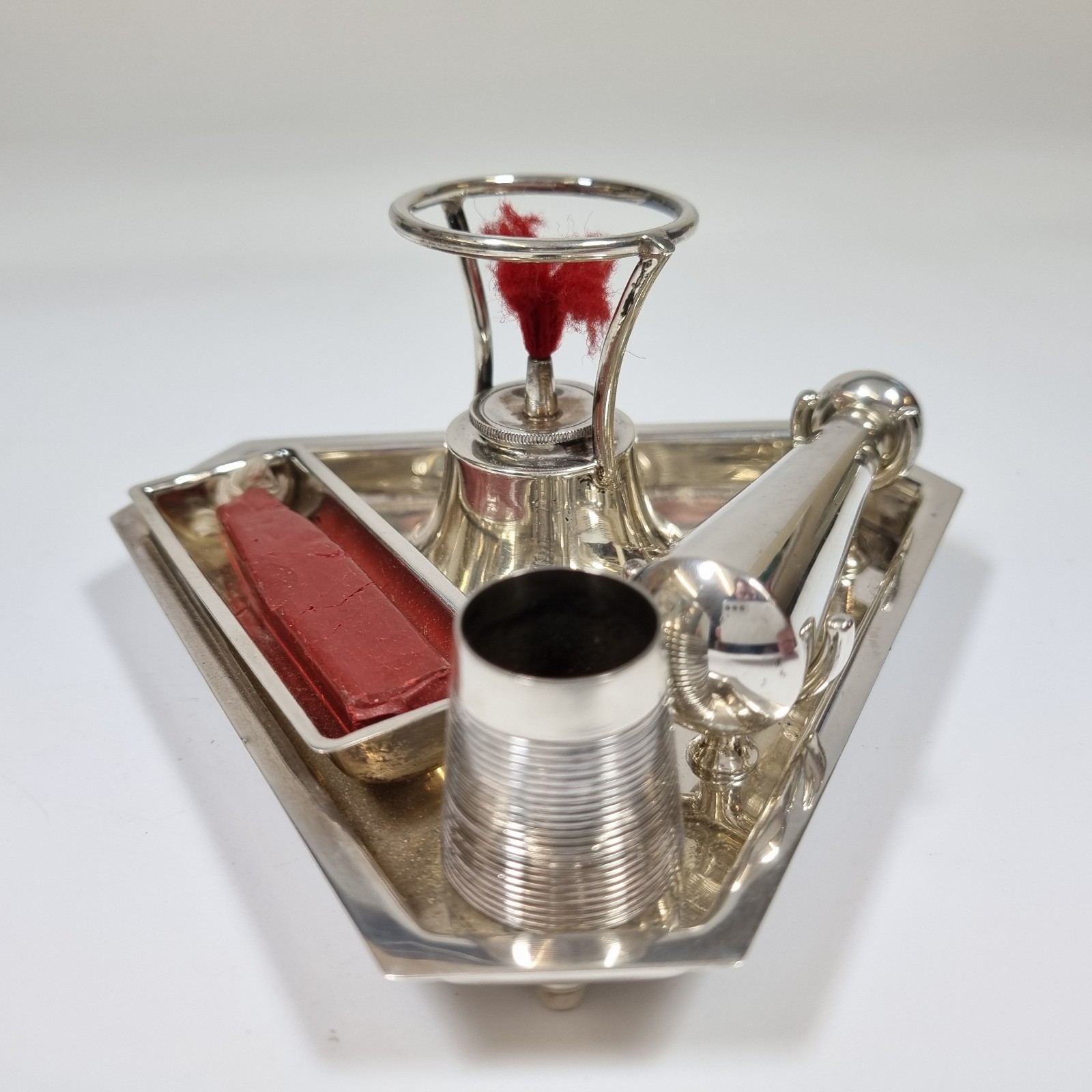 Antique Silver Desk Seal Compendium Birmingham 1912 John Collard Vickery