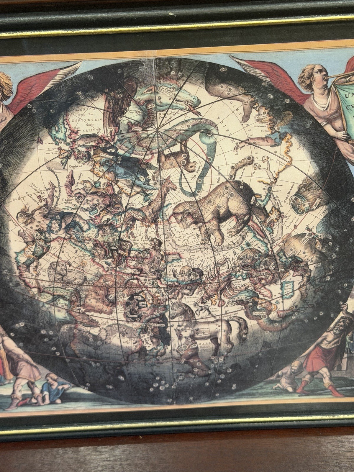 1980s Celestial Constellation Map Framed Print Astrology Zodiac Star Chart