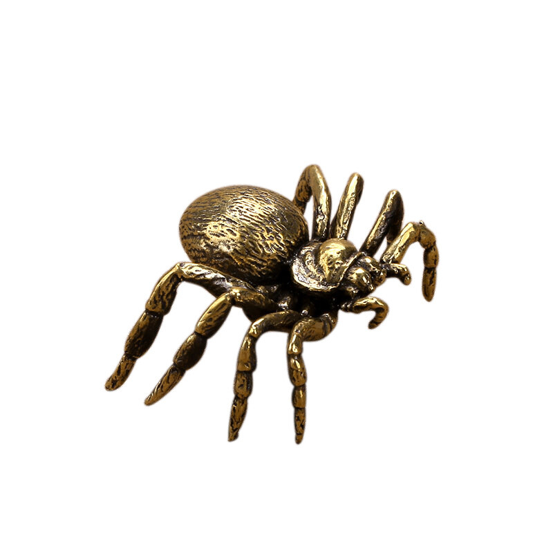 Small Bronze Solid Brass Spider Copper Cover Tea Pet Creative Desktop Decoration