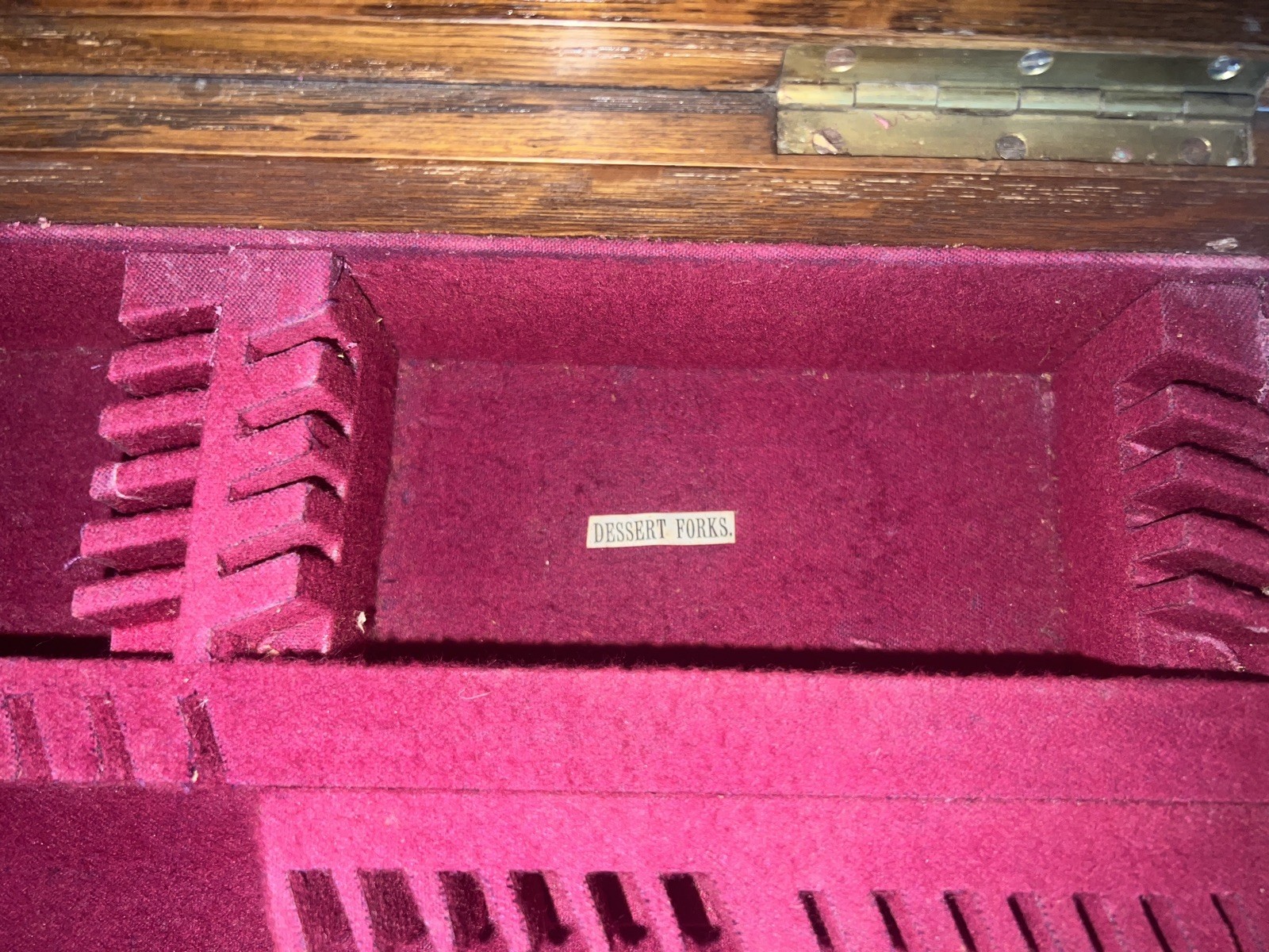 Vintage Empty Two Tier Wooden Oak Canteen Cutlery Box With Campaign Handles