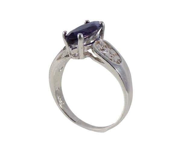 19thC Antique 1¼ct+ Iolite+Silver Ring Sacred to Roman King of Gods Jupiter Zeus