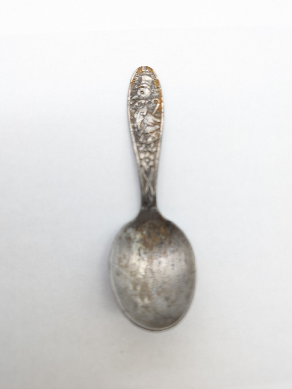 Vintage Standard Silver Co Ducky Daddles Baby Spoon Silverplate Tarnished