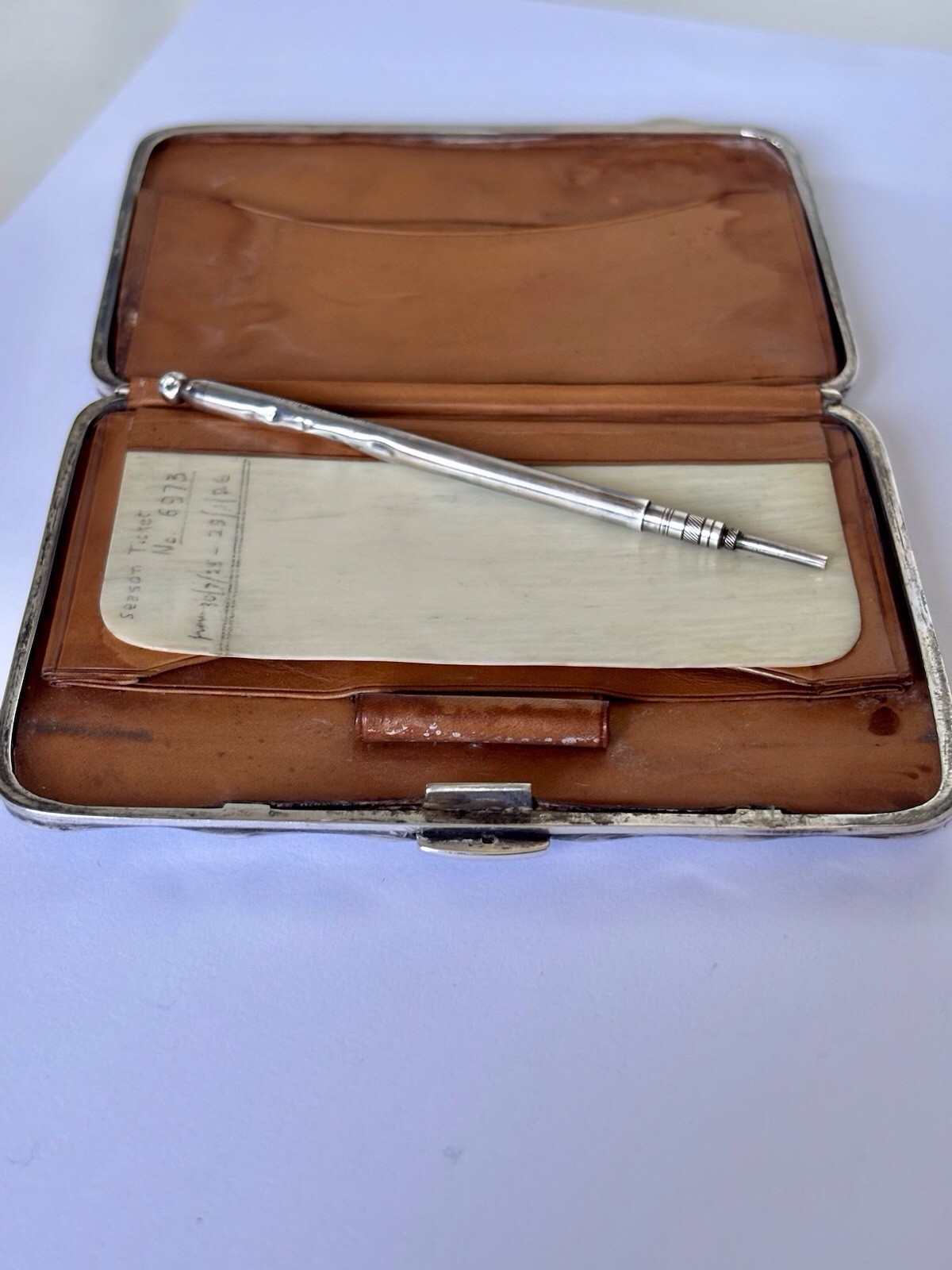 Edwardian Silver AIDE MEMOIRE NOTEPAD PURSE Case JOHN ROSE Birmingham 1908