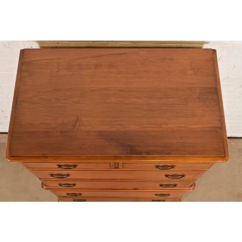 Chippendale Solid Maple Highboy Dresser by Kling, Circa 1960s